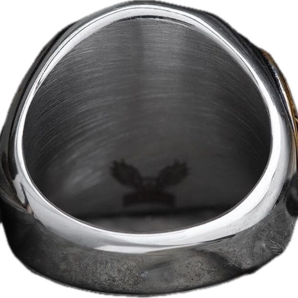 Hobo Nickel Stainless Steel & Gold tone Skull Ring - Picture 5 of 6